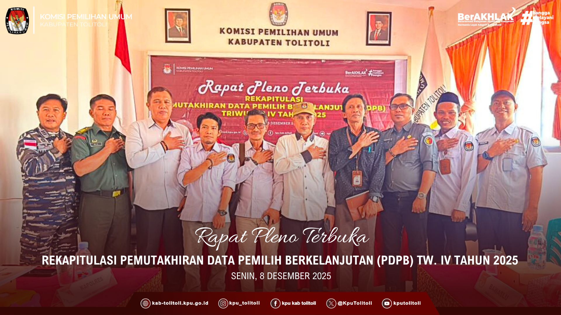 RAPAT PLENO TERBUKA REKAPITULASI PEMUTAKHIRAN DATA PEMILIH BERKELANJUTAN (PDPB) TW. IV TAHUN 2025